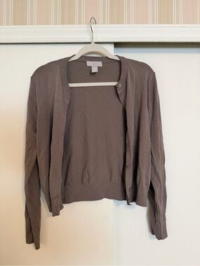 H&M Taupe Button-Front Women's Cardigan Sweater